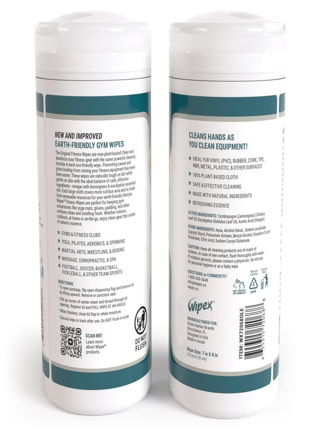 Wipex Fitness Equipment Wipes - Original Natural Plant Based Gym Wipes for Equipment, Clean Surfaces at Home or Gym, Use as a Yoga Mat Cleaner, Lemongrass, Eucalyptus & Vinegar, 50 Count (Pack of 1) - Image 5